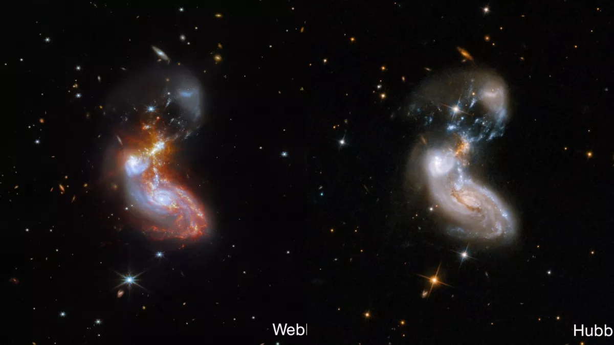 NASA: James Webb Space Telescope captured the picture of Merging Galaxies, the brightness is 100 billion times more than the Sun