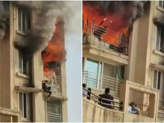 Mumbai: A fierce fire broke out in a multi-storey building in Malad, the girl jumped from the window