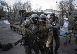 As Ukrainian and Russian forces fight, conflicting claims over Soledar.