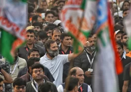 The Bharat Jodo Yatra starts up again and reaches Pantha Chowk.