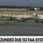 FAA computer failure halts U.S. flights as departing aircraft are grounded.