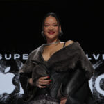 Rihanna performs at the Super Bowl LVII halftime performance