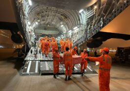 Army medical and NDRF teams with relief materials land in Turkey.