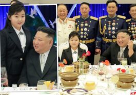 Kim Jong Un of North Korea cheers on his troops. His daughter was seen again.