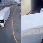 Truck driver's driving skills amazes netizens .
