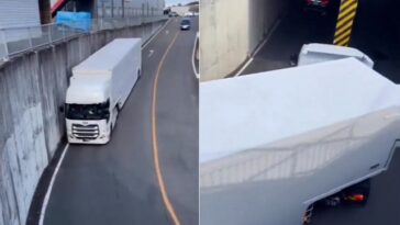 Truck driver's driving skills amazes netizens .