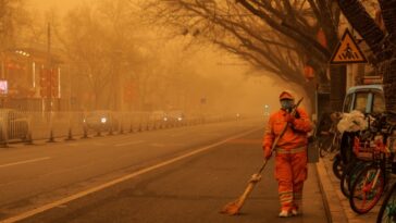 Beijing is struck by a massive sandstorm, and the air quality worsens