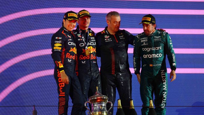 Max Verstappen wins the inaugural Bahrain Grand Prix, while Fernando Alonso excels