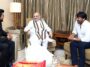 Ram Charan and Chiranjeevi Met with Amit Shah after Oscar Win