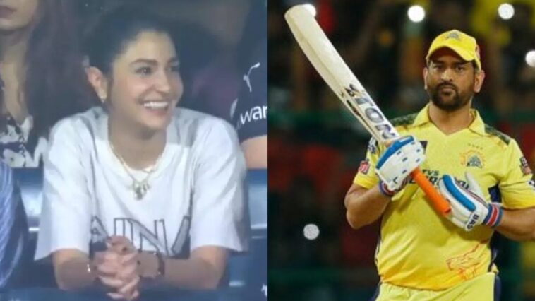 Anushka Sharma was seen cheering for Virat Kohli during the RCB vs. CSK match, but was overwhelmed by the crowd's love for Dhoni