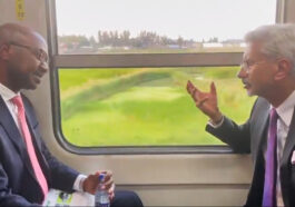 EAM Jaishankar rides a 'Made in India' train in Maputo during his visit to Mozambique