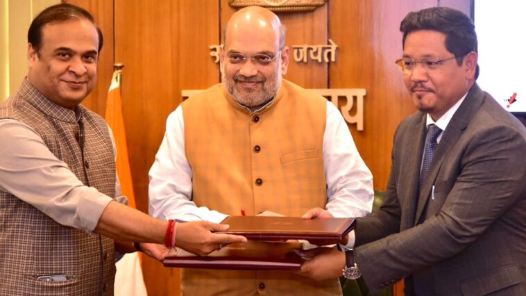 Assam and Arunachal will sign MoU regarding  border dispute in the presence of Amit Shah.