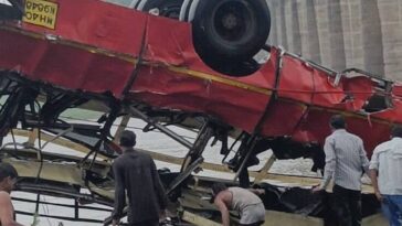 14 killed as Indore-bound bus falls off bridge in MP's Khargone