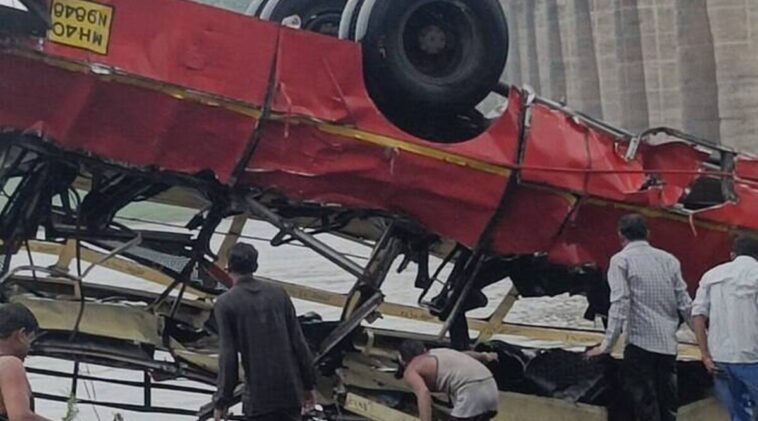 14 killed as Indore-bound bus falls off bridge in MP's Khargone