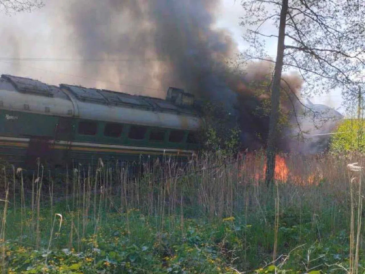 Russian freight train exploded near Ukraine border