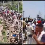 Farmers blocked NH-44 in Kurukshetra to demand MSP for sunflower seed