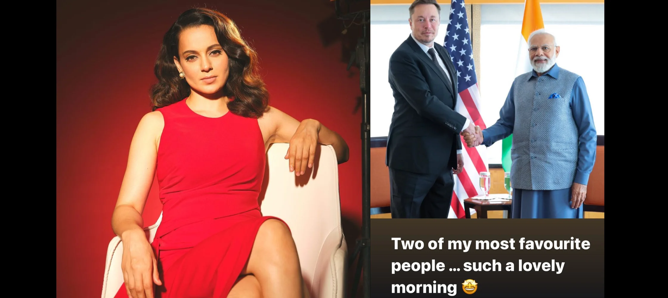 Kangana Ranaut reacts to Elon Musk confessing he is a fan of PM Modi during their US meet: 'Two of my favourite people'