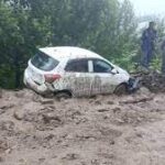 Damage from flash floods in the Kinnaur and Shimla regions of Himachal