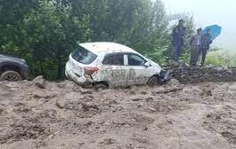 Damage from flash floods in the Kinnaur and Shimla regions of Himachal
