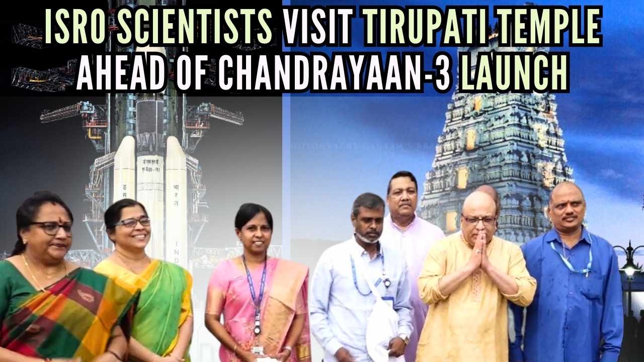 Day before launch of Chandrayaan-3, team of ISRO scientists prays at Tirupati temple