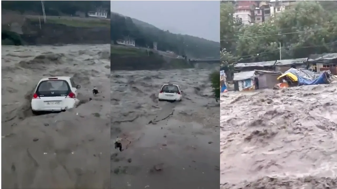 Himachal Rain: Beas In Spate Amid Flash Floods, Landslides. Movement Towards Atal Tunnel Stopped
