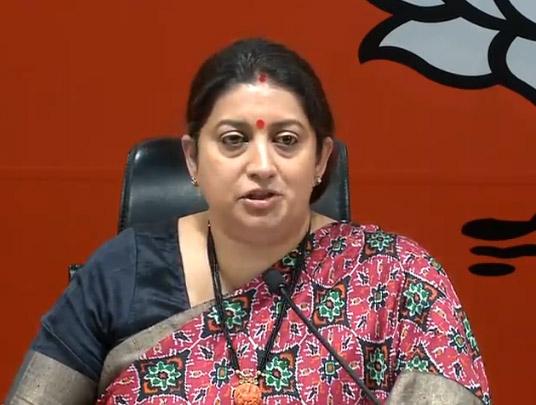Smriti Irani on Manipur's "FAILED" report card: "CONgress scores well."