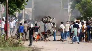 Communal violence during a yatra in Nuh; two deaths; internet outage.
